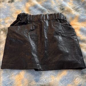 Stylish Black Faux Leather Skirt
